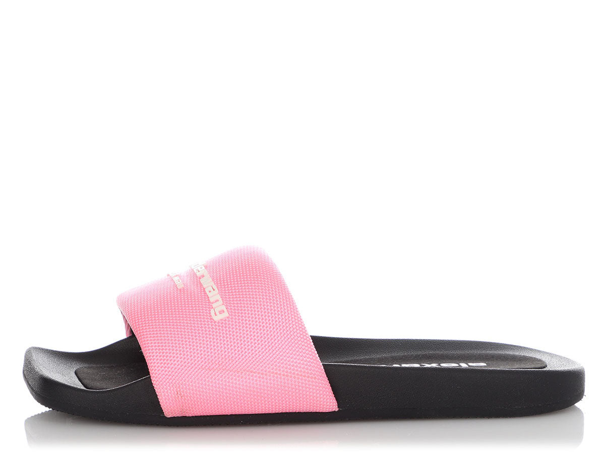 Pink neon slides cheap