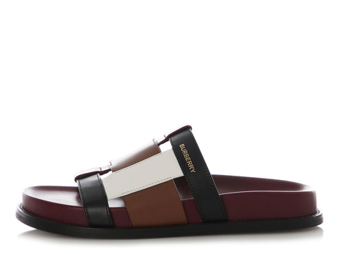 Burberry Dark Birch Colorblocked Thelma Sandals