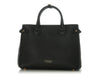 Burberry Medium Black Pebbled Leather Banner Tote