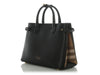 Burberry Medium Black Pebbled Leather Banner Tote