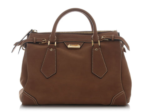 Burberry Prorsum Large Mushroom Suede Satchel