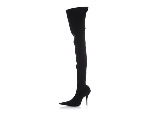 Balenciaga Black Stretch Over The Knee Boots