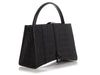 Balenciaga Small Black Crocodile Embossed East West Hourglass Tote