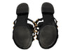 Balenciaga Black Giant Gold Gladiator Flat Sandal Slides