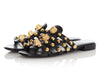 Balenciaga Black Giant Gold Gladiator Flat Sandal Slides