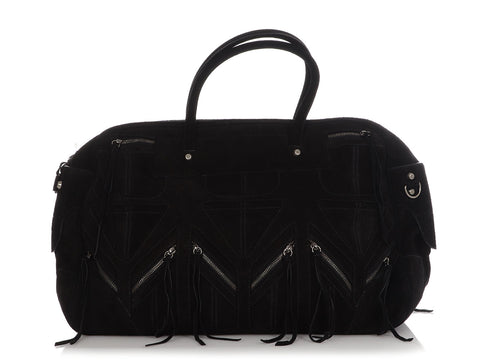 Balenciaga Black Suede Multi Pocket Classic Duffle