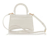 Balenciaga XS White Crocodile Embossed Hourglass Top Handle Bag