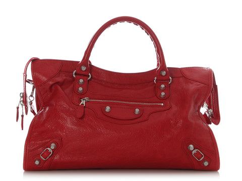 Balenciaga 2012 Coquelicot Agneau Giant 12 City