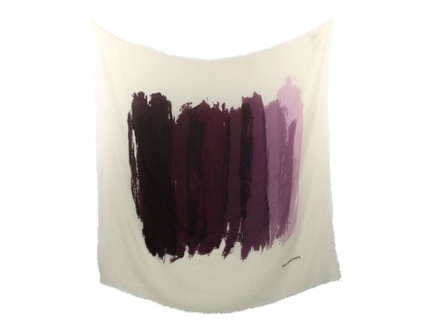 Balenciaga White and Purple Cashmere Shawl