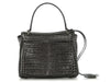 Balenciaga Mini Gunmetal Croc-Embossed Rodeo