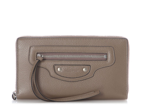 Balenciaga Brown Neo Classic Zip Around Wallet