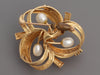 Vintage 14K Yellow Gold Pearl and Sapphire Brooch