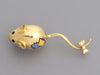 14K Yellow Gold Enamel Diamond Mouse Pin