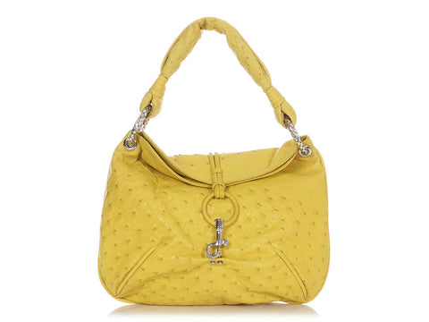Bottega Veneta Yellow Ostrich Shoulder Bag