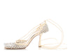Bottega Veneta Sparkle Stretch Lace-Up Sandals