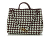 Bottega Veneta Burgundy and White Check Andiamo Tote