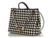 Bottega Veneta Burgundy and White Check Andiamo Tote