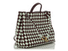 Bottega Veneta Burgundy and White Check Andiamo Tote