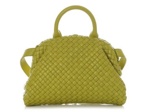 Bottega Small Kiwi Padded Intrecciato Top Handle Bag