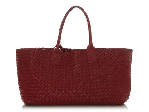 Bottega Veneta Medium Dark Red Cabat