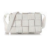 Bottega Maxi White Fringed Intrecciato Nappa Cassette Bag