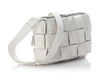 Bottega Maxi White Fringed Intrecciato Nappa Cassette Bag