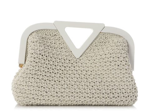 Bottega Veneta White Rubber Crochet The Point Bag