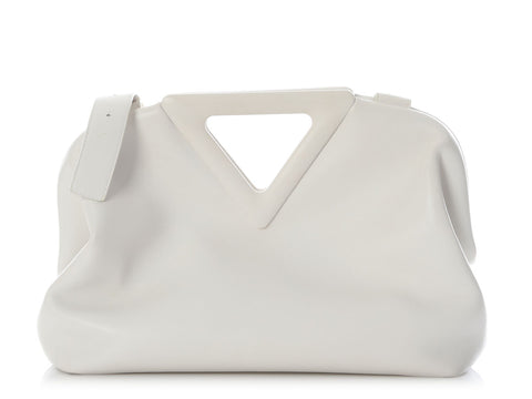 Bottega Veneta White Calfskin The Point Bag