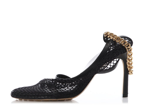Bottega Veneta Black Mesh Pumps