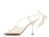 Bottega Veneta White Dot Lace-Up Sandals