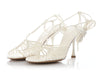 Bottega Veneta White Dot Lace-Up Sandals