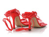 Bottega Veneta Red Mesh Pumps