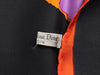 Dior Black and Orange Floral Silk Scarf