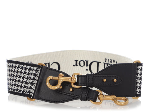Dior Black and White Houndstooth 30 Montaigne Strap