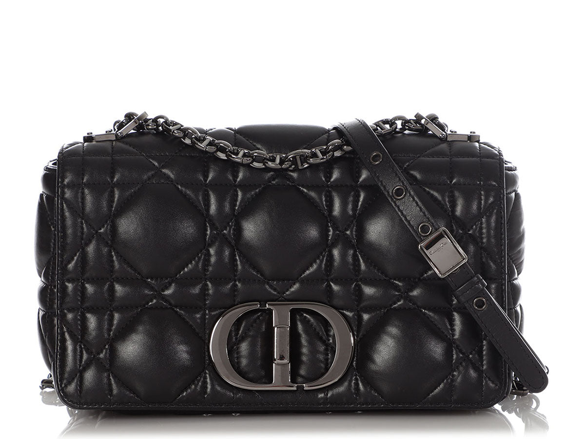 Dior Caro Macrocannage Mini Bag Black Quilted Macrocannage