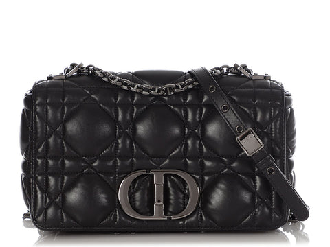 Dior Medium Black Macrocannage Caro