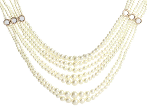 Dior Multi Strand  Faux Pearl Choker Necklace