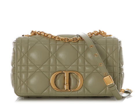 Dior Medium Pastel Green Lambskin Caro