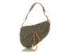 Dior Green Monogram Canvas Saddle Bag