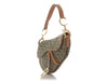 Dior Green Monogram Canvas Saddle Bag