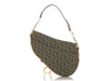 Dior Green Monogram Canvas Saddle Bag