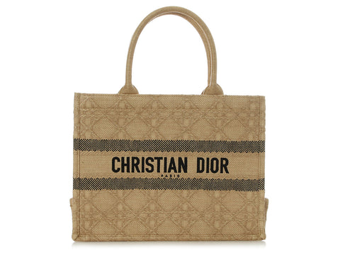 Dior Medium Natural Cannage Raffia Book Tote