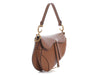 Dior Tan Grained Leather Saddle Bag with Strap