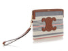 Celine Small Striped Canvas Pouch with Strap