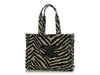 Celine Large Natural and Black Canvas Triomphe Cabas Tote