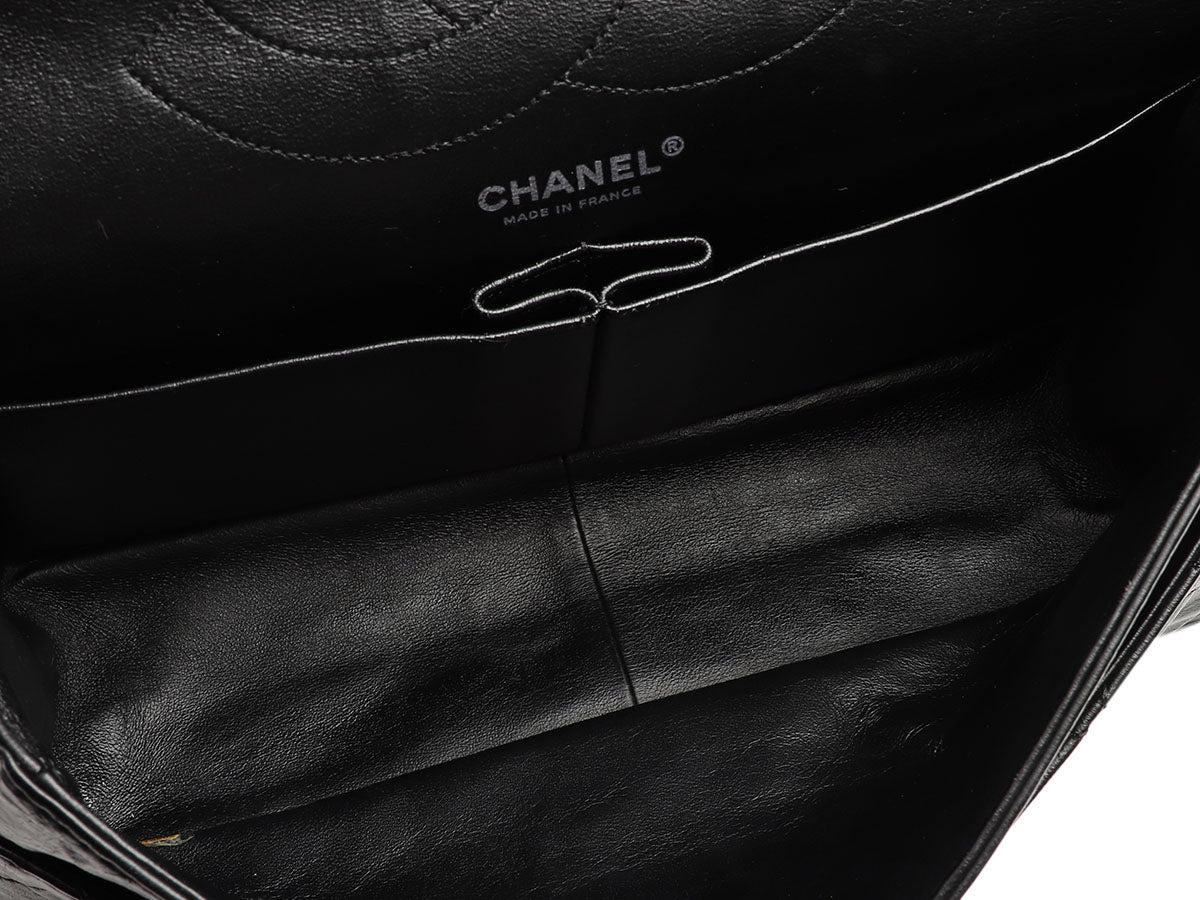 Chanel 2.55 Black Caviar 227 Classic Flap Shoulder Bag