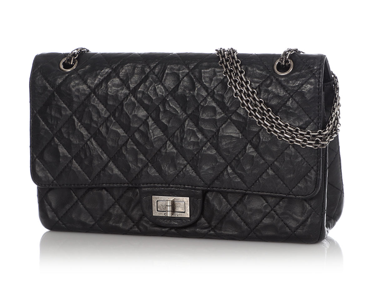 Chanel Black Quilted Distressed Calfskin 2.55 Reissue 227 by Ann's Fabulous Finds