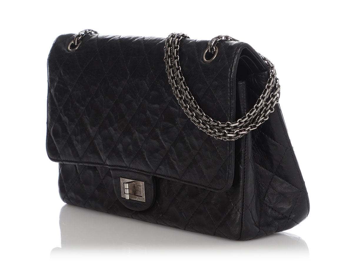 Chanel Black Quilted Distressed Calfskin 2.55 Reissue 227 by Ann's Fabulous Finds