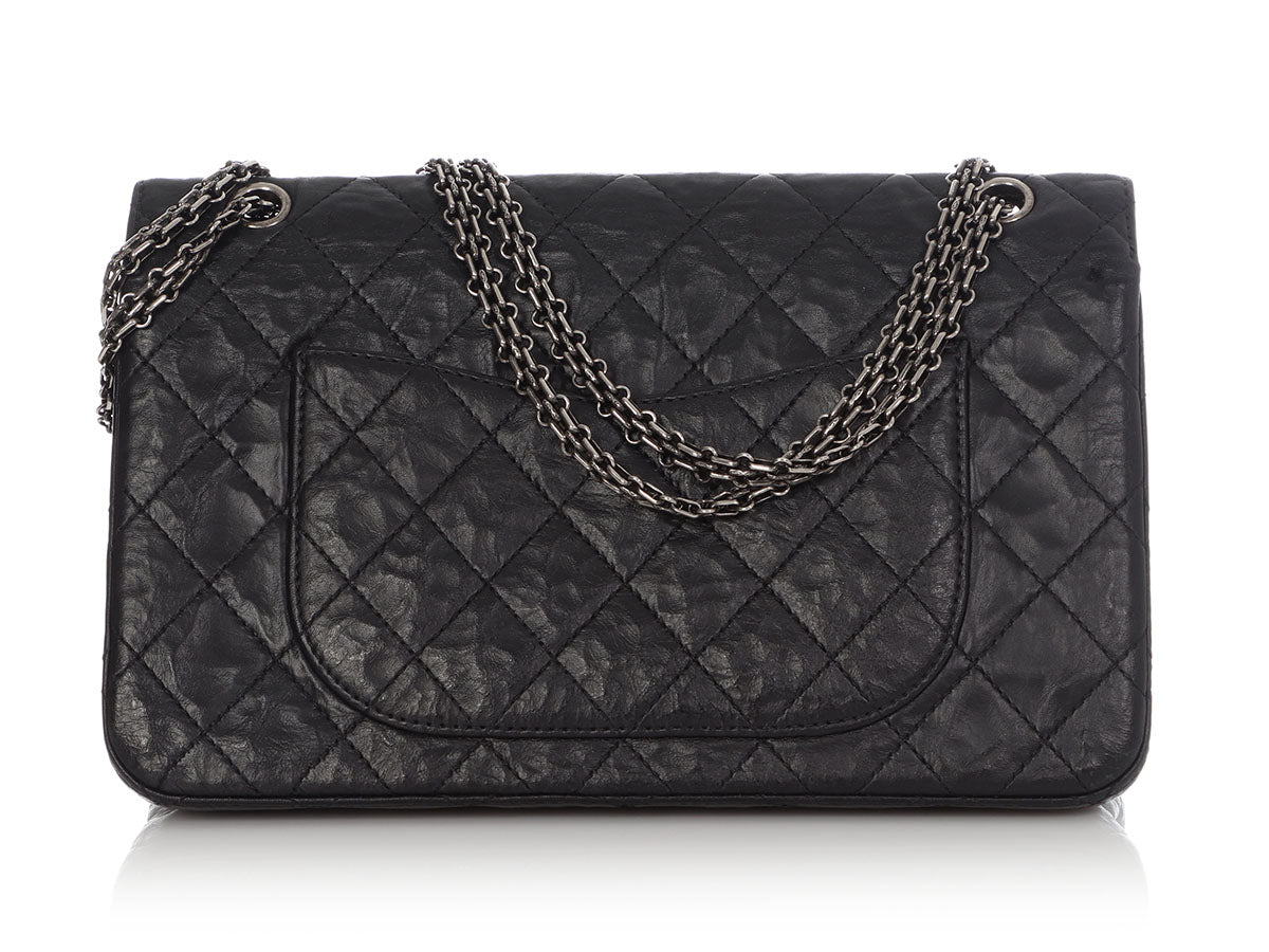 Chanel Black Quilted Distressed Calfskin 2.55 Reissue 227 by Ann's Fabulous Finds