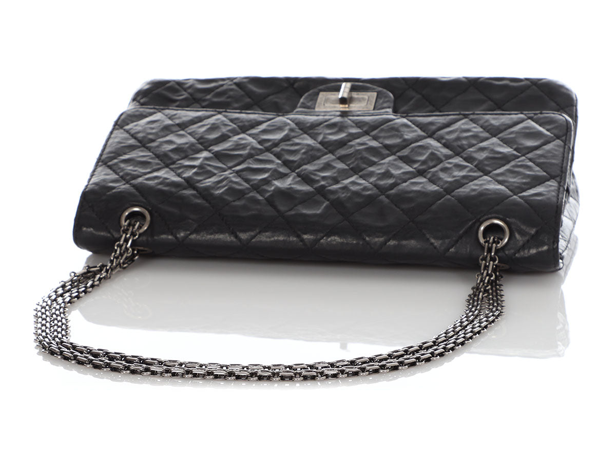 Chanel Black Quilted Distressed Calfskin 2.55 Reissue 227 by Ann's Fabulous Finds